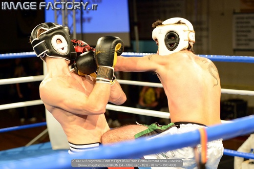 2013-11-16 Vigevano - Born to Fight 0534 Paolo Bertoli-Bernard Xelali - Low Kick
